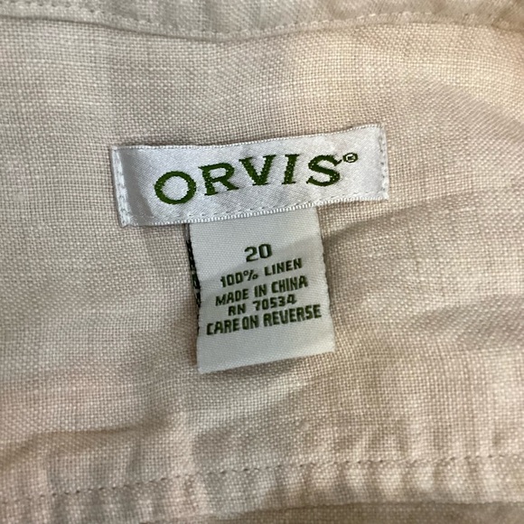 NWT tie waist Orvis tan linen button front dress size 20 - Picture 6 of 9